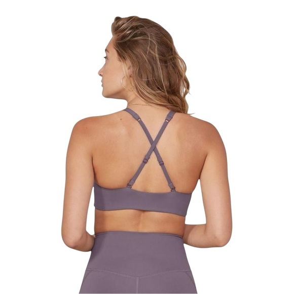 Girlfriend Collective Topanga Bra sports bra yoga crossover straps purple large - Picture 12 of 14